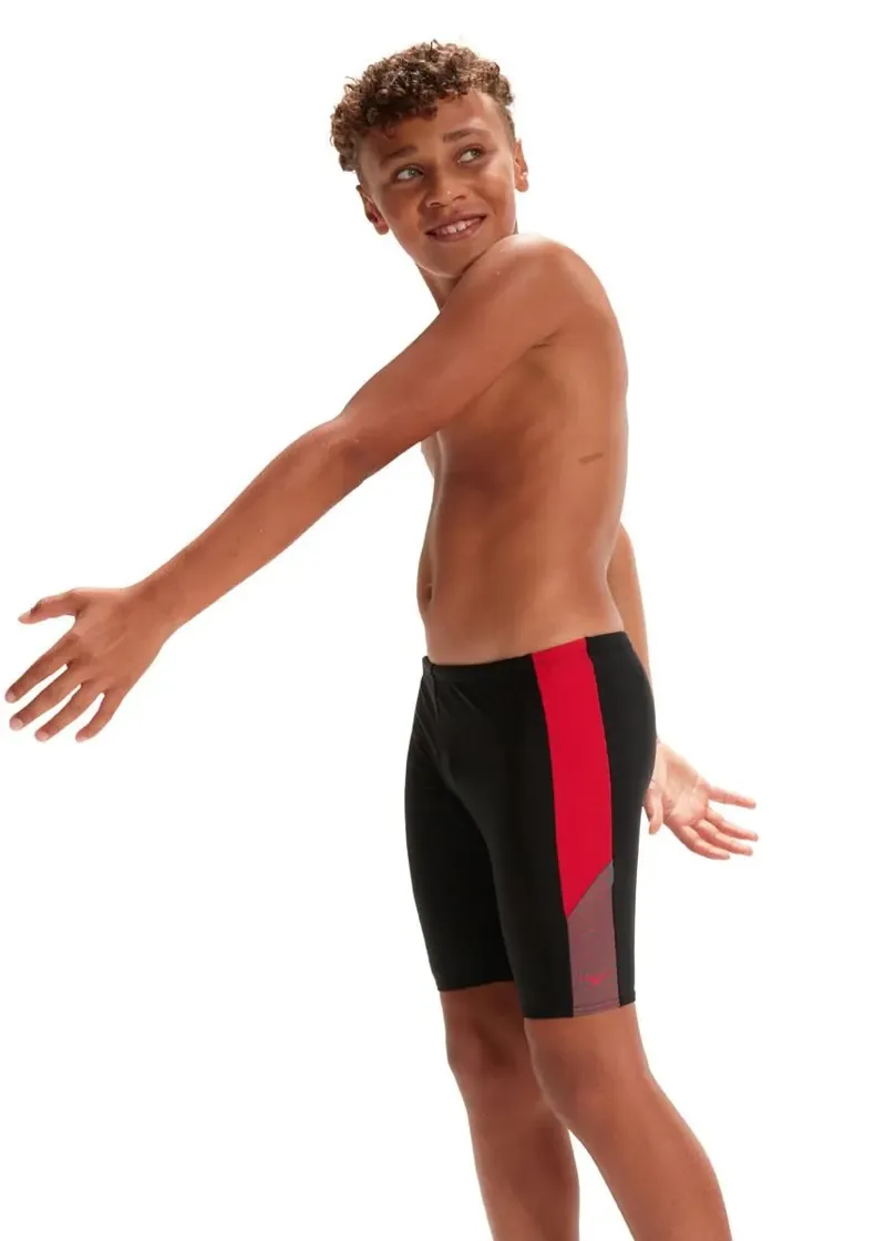 Speedo Boys Dive Jammer Black/Fed Red/Dove Grey-2